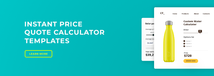 Create a price quote calculator for your website