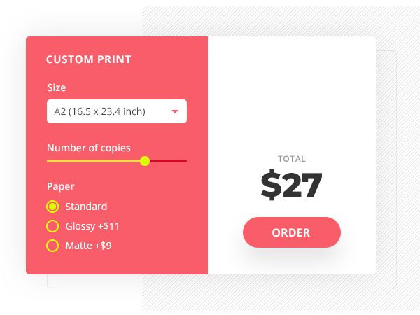 Product or service price calculator for e-shop