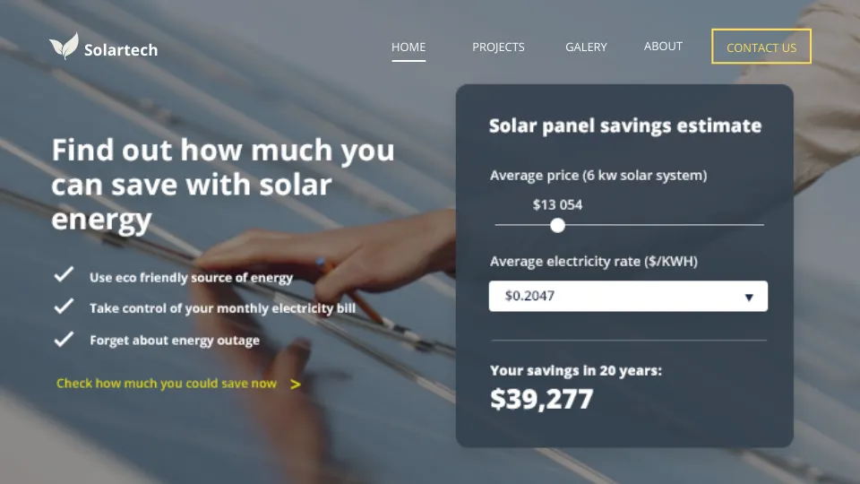 Solar pannels business website