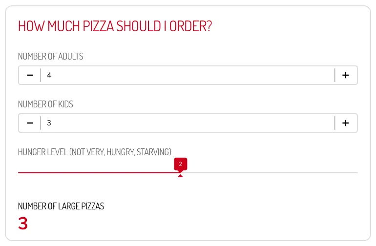 Pizza order calculator