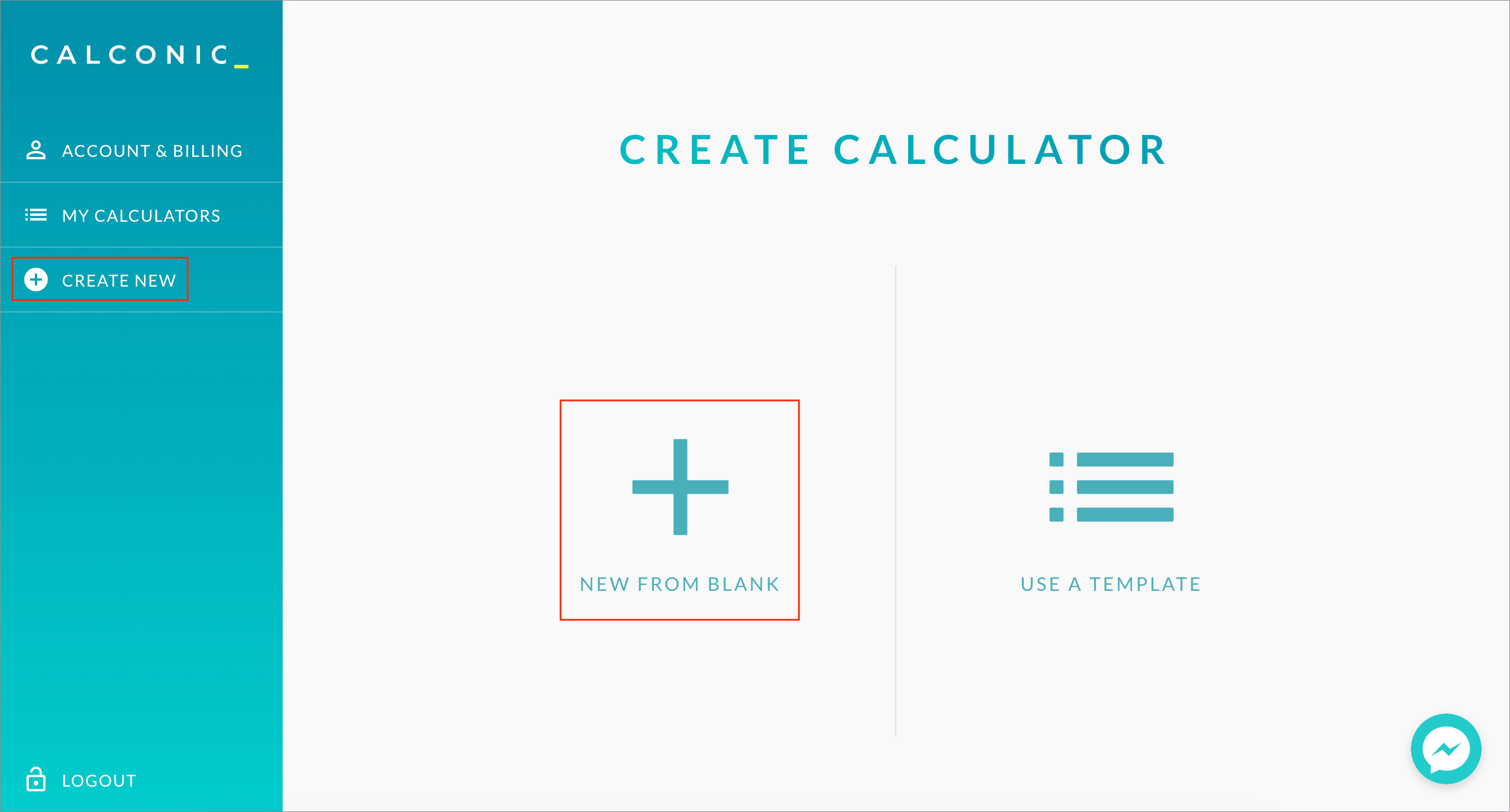 Start building new custom calculator"