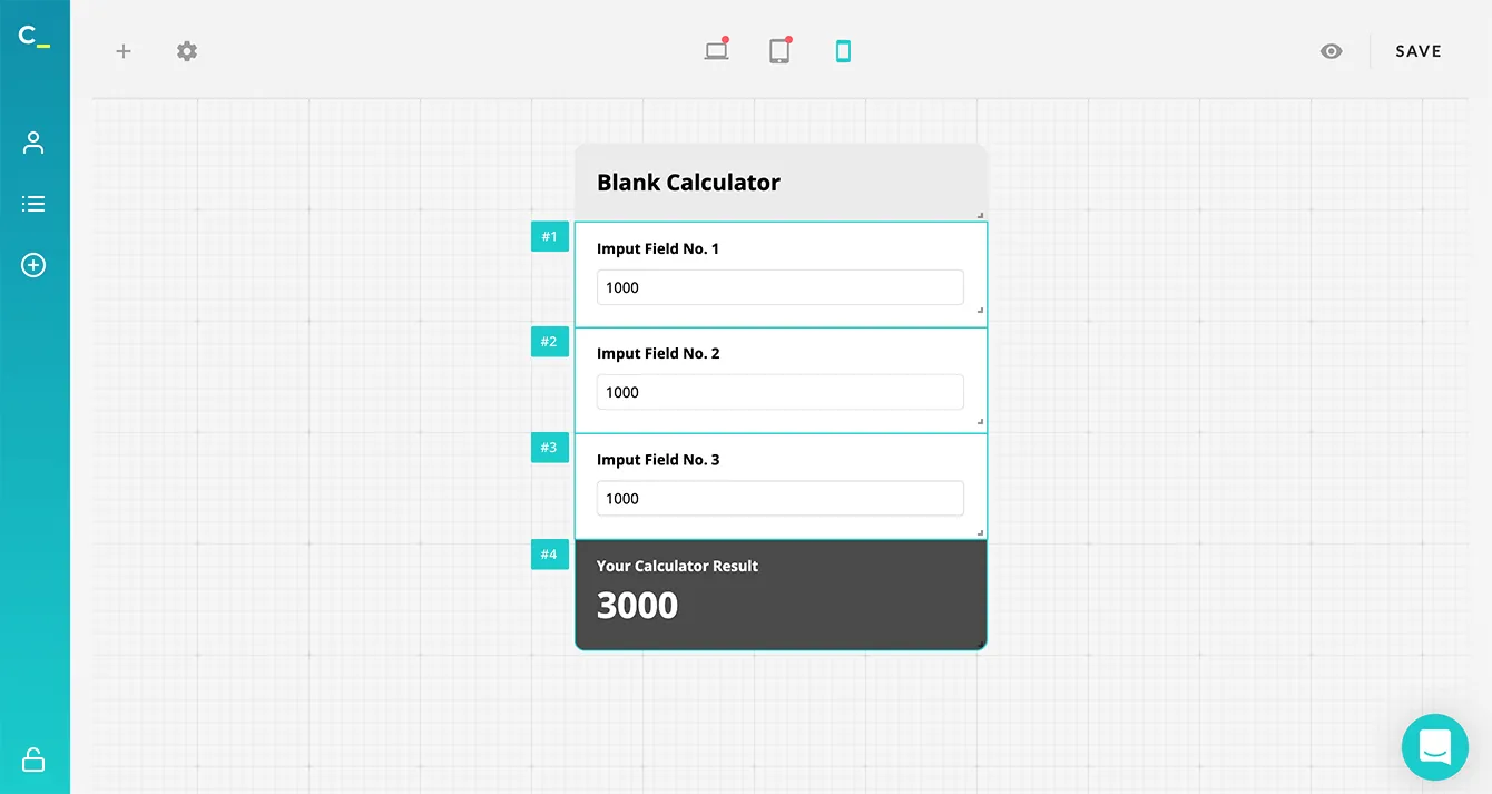 Add input fields to your calculator