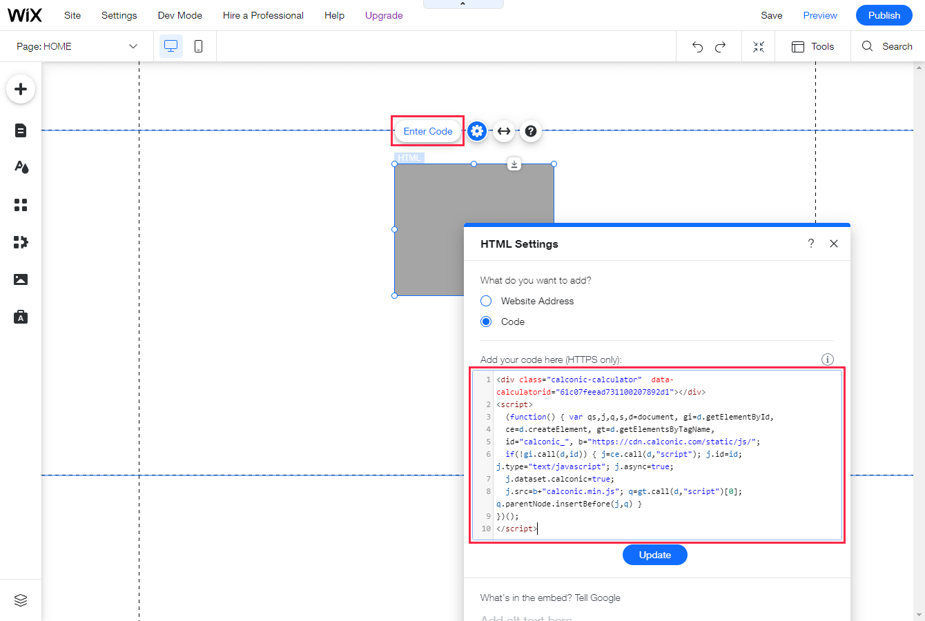 Paste your code snippet