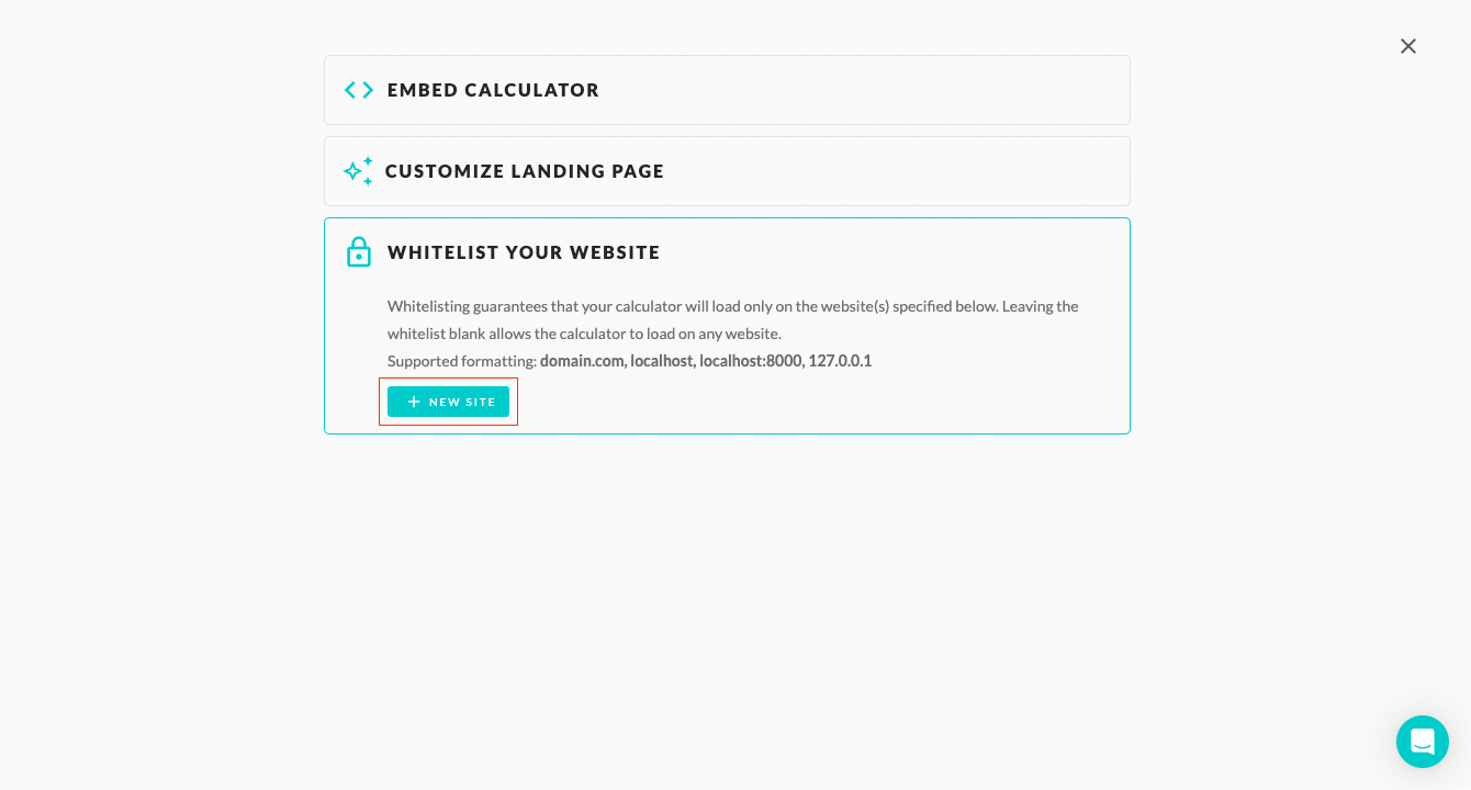 Whiteliste the address of your website