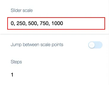 Slider scale
