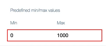 Min./Max. values of the numeric input field